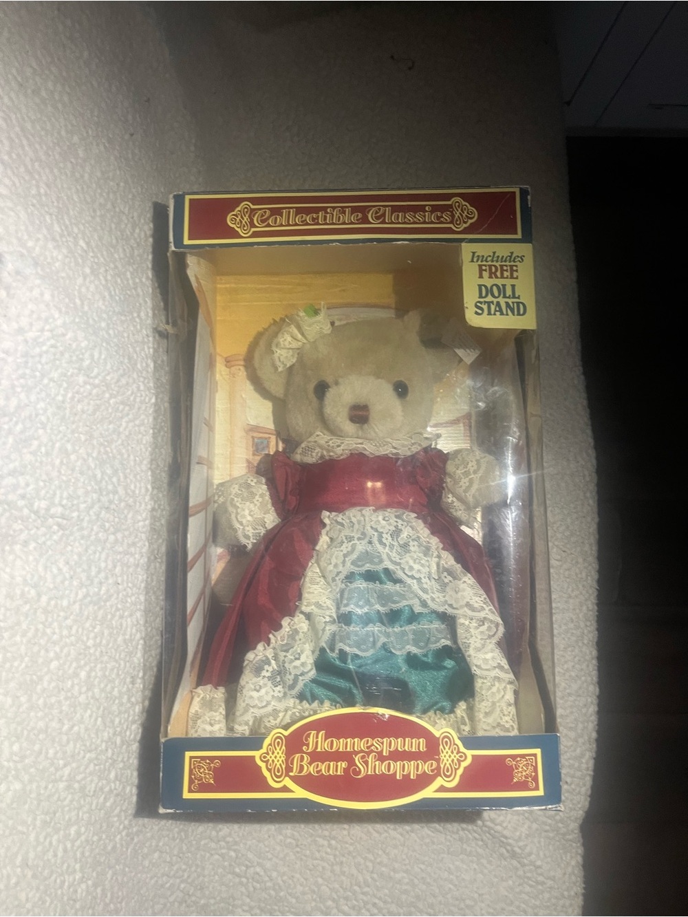 DanDee Collectible Classics Homespun Bear Shoppe Victorian Dress Teddy